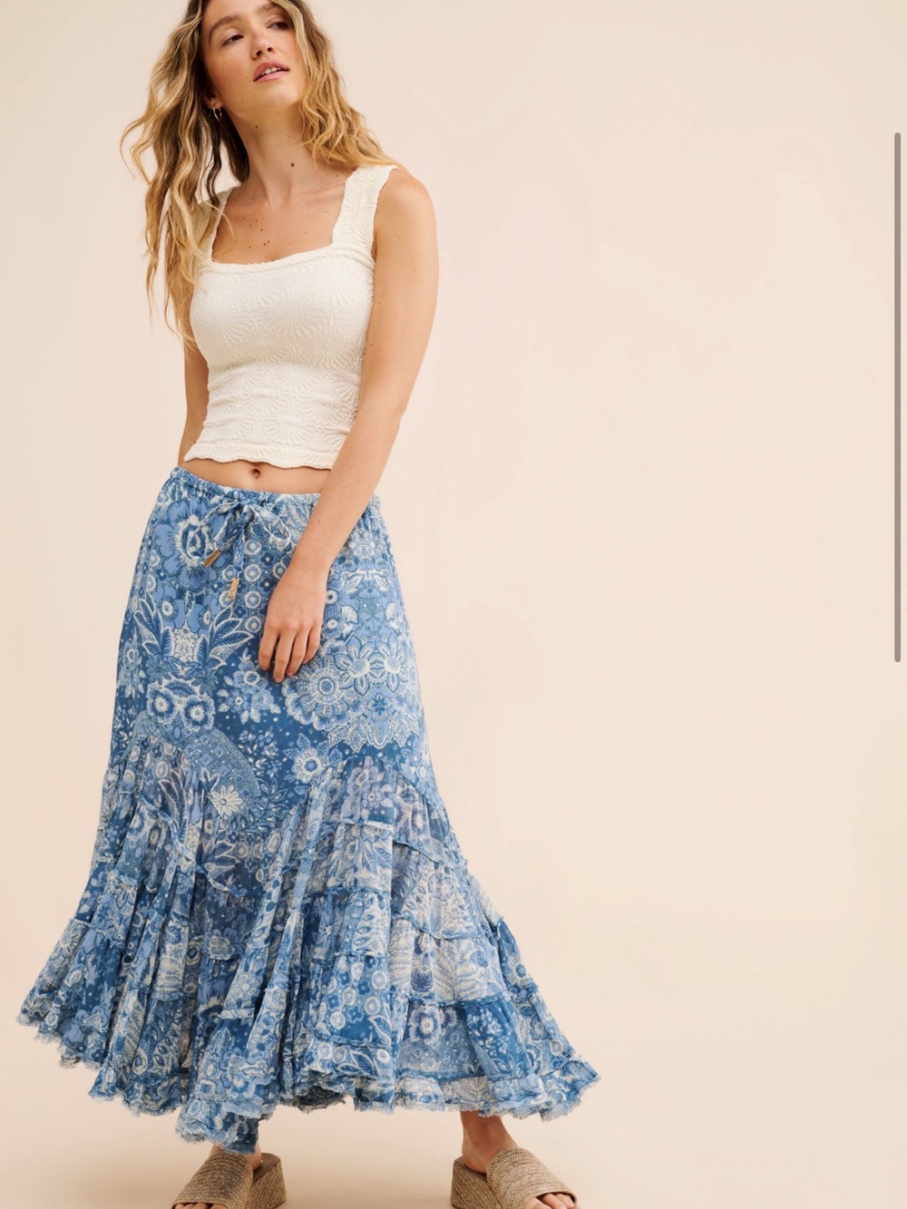 Free People Calista Printed Maxi Skirt